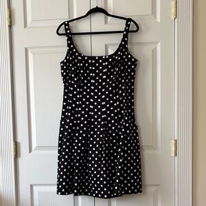 Ralph Lauren Black and White Polka Dot Sleeveless Mini Dress
